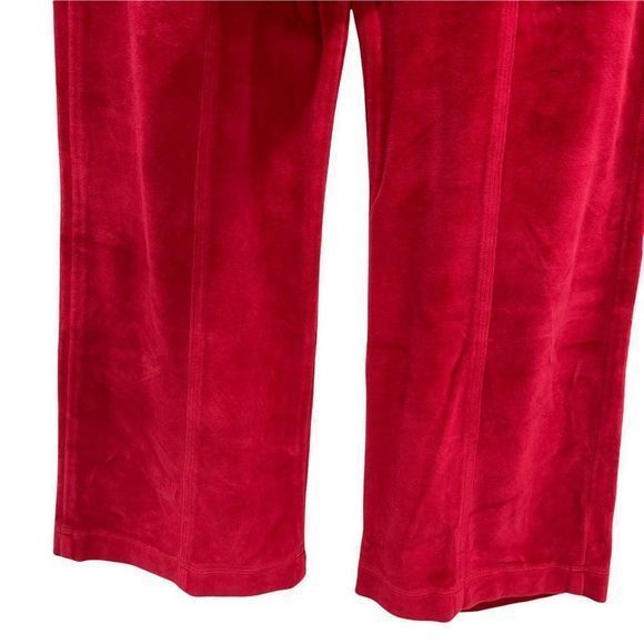 Nils Activewear Velour Sweatpants M ?‎ Pull-On Elastic Waist Loose Leg Red - Picture 4 of 5